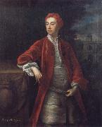 Jonathan Richardson Richard Boyle 3rd Earl of Burlington,with the Bagnio at Chiswick House,Middlesex oil